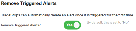 remove triggered alerts option