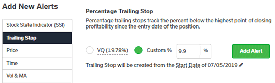 customized trailing stop